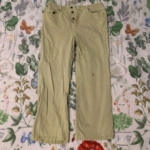 High-waisted Yellow Cotton Jeans